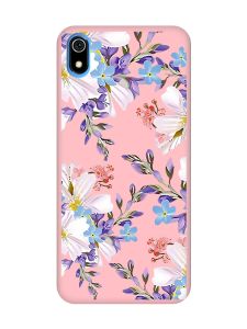 Матовий рожевий чохол на Xiaomi Redmi 7A :: Квітковий малюнок (принт 272)