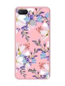 Матовий рожевий чохол на Xiaomi Redmi 6 :: Квітковий малюнок (принт 272)
