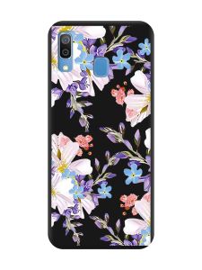 Матовий чорний чохол на Samsung Galaxy A30 (2019) / A20 (2019) :: Квітковий малюнок (принт 272)