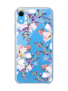 Прозорий чохол на iPhone XR :: Квітковий малюнок (принт 272)