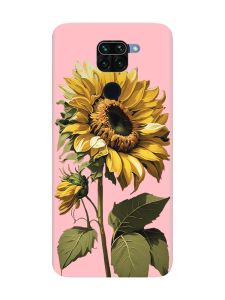 Матовий рожевий чохол на Xiaomi Redmi Note 9 :: Соняшник (принт 274)