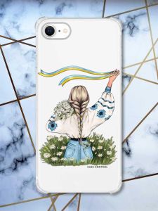 Чохол з потовщеними кутами на iPhone 7/ 7s/ 8/ 8s :: Дівчина зі стрічкою (патріотичний принт 17)