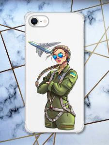 Чохол з потовщеними кутами на iPhone 7/ 7s/ 8/ 8s :: Дівчина-пілот (патріотичний принт 6)