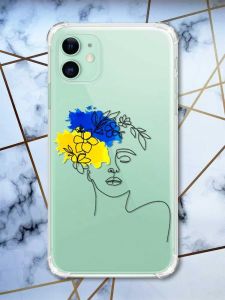 Чохол з потовщеними кутами на Apple iPhone 11 (6.1) :: Українка Арт (патріотичний принт 3)