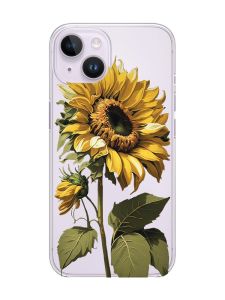 Прозорий чохол із захистом камери на iPhone 14 :: Соняшник (принт 274)