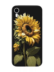 Матовий чорний чохол на Apple iPhone XR :: Соняшник (принт 274)