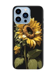 Матовий чорний чохол на Apple iPhone 13 Pro Max :: Соняшник (принт 274)