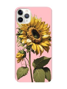 Матовий рожевий чохол на iPhone 11 Pro (5.8) :: Соняшник (принт 274)