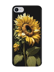 Матовий чорний чохол на iPhone 7 / 8 :: Соняшник (принт 274)