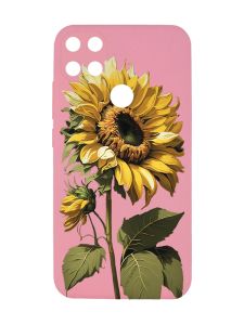 Матовий рожевий чохол на Xiaomi Redmi 10C :: Соняшник (принт 274)