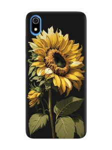 Матовий чорний чохол на Xiaomi Redmi 7A :: Соняшник (принт 274)