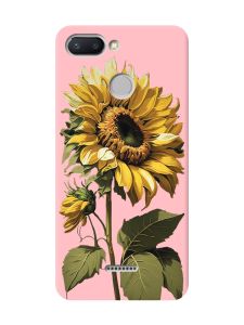 Матовий рожевий чохол на Xiaomi Redmi 6 :: Соняшник (принт 274)