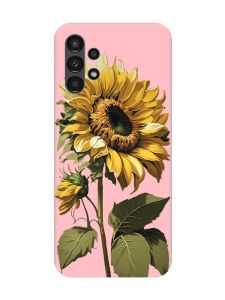 Матовий рожевий чохол на Samsung A13 4G :: Соняшник (принт 274)