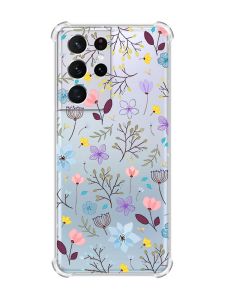 Чохол з потовщеними кутами на Samsung Galaxy S21 Ultra :: Квітковий фон (принт 267)