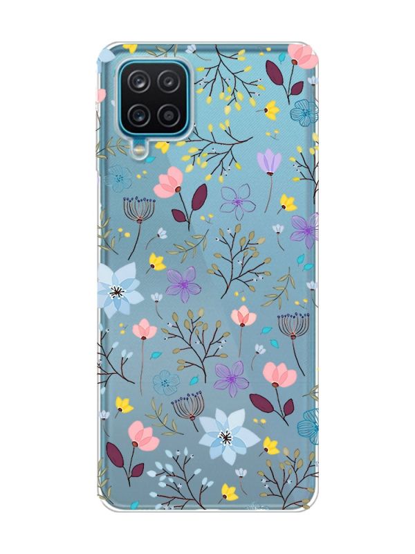 Прозорий чохол на Samsung A12 4G :: Квітковий фон (принт 267)