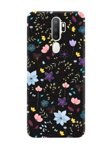 Матовий чорний чохол на Oppo A5 :: Квітковий фон (принт 267)