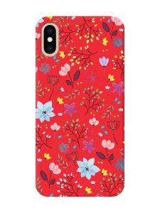 Матовий червоний чохол на iPhone XS MAX :: Квітковий фон (принт 267)