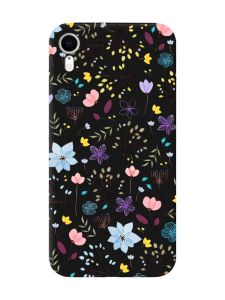 Матовий чорний чохол на Apple iPhone XR :: Квітковий фон (принт 267)