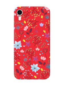 Матовий червоний чохол на Apple iPhone XR :: Квітковий фон (принт 267)