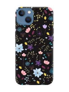 Матовий чорний чохол на Apple iPhone 13 :: Квітковий фон (принт 267)