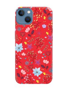 Матовий червоний чохол на Apple iPhone 13 :: Квітковий фон (принт 267)