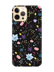 Матовий чорний чохол на Apple iPhone 12 Pro Max :: Квітковий фон (принт 267)