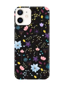 Матовий чорний чохол на Apple iPhone 12 / 12 Pro (6.1) :: Квітковий фон (принт 267)