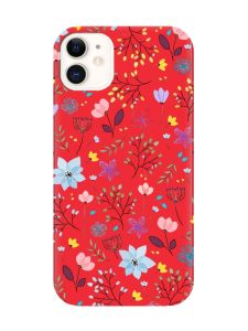 Матовий червоний чохол на Apple iPhone 11 (6.1) :: Квітковий фон (принт 267)
