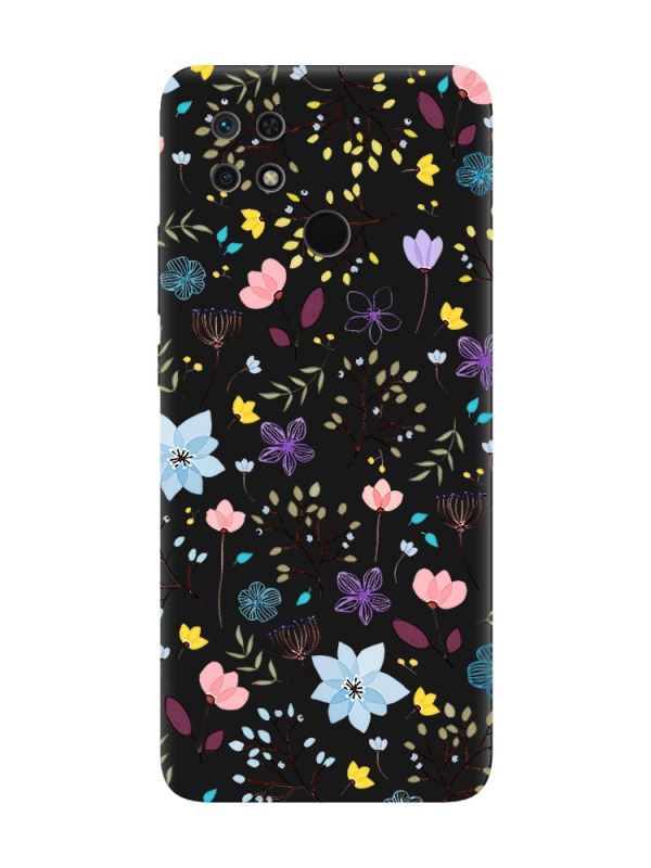 Матовий чорний чохол на Xiaomi Redmi 10C :: Квітковий фон (принт 267)