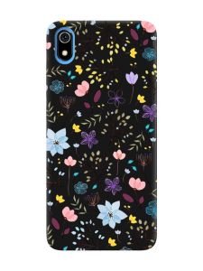 Матовий чорний чохол на Xiaomi Redmi 7A :: Квітковий фон (принт 267)