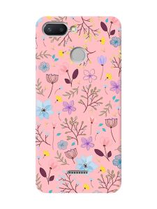 Матовий рожевий чохол на Xiaomi Redmi 6 :: Квітковий фон (принт 267)