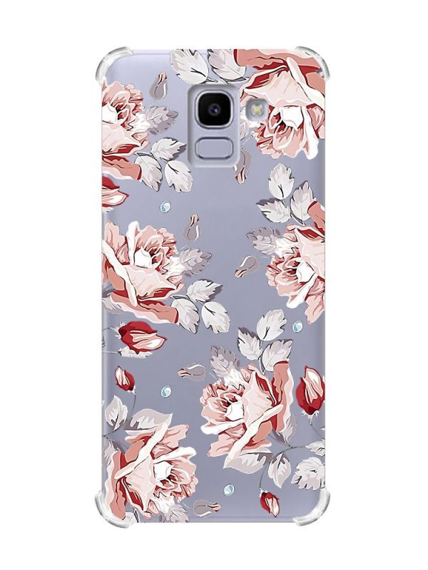 Чохол із потовщеними кутами на Samsung Galaxy J6 (2018) J600F :: Фон Троянди (принт 273)