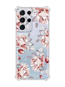 Чохол з потовщеними кутами на Samsung Galaxy S21 Ultra :: Фон Троянди (принт 273)