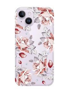 Прозорий чохол із захистом камери на iPhone 14 :: Фон Троянди (принт 273)