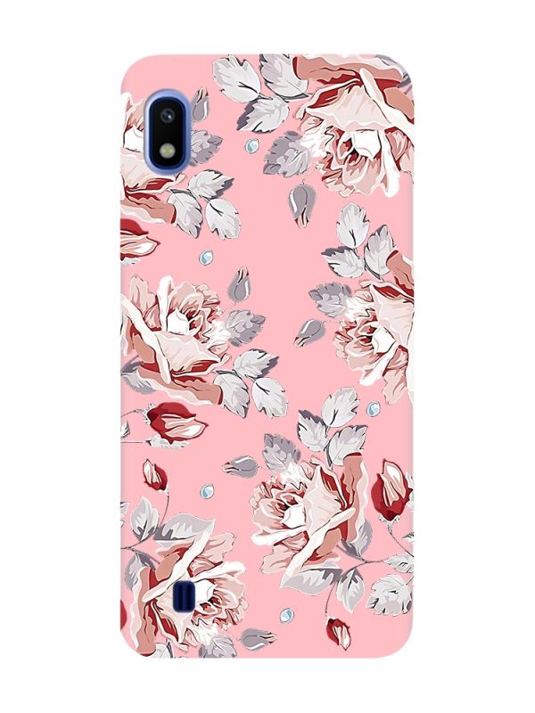 Матовий рожевий чохол на Samsung Galaxy A10 (2019) A105 :: Фон Троянди (принт 273)