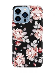 Матовий чорний чохол на Apple iPhone 13 Pro Max :: Фон Троянди (принт 273)