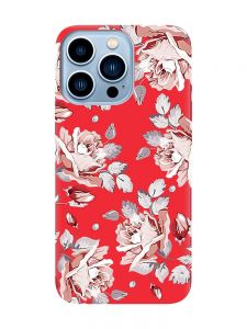 Матовий червоний чохол на Apple iPhone 13 Pro Max :: Фон Троянди (принт 273)