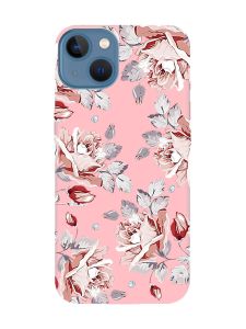 Матовий рожевий чохол на Apple iPhone 13 :: Фон Троянди (принт 273)