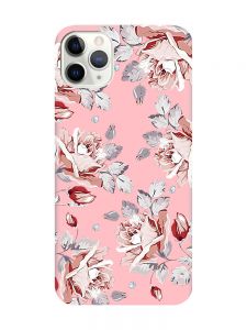 Матовий рожевий чохол на iPhone 11 Pro Max (6.5) :: Фон Троянди (принт 273)