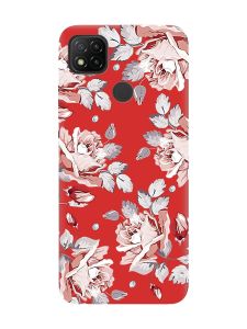 Матовий червоний чохол на Xiaomi Redmi 9C / 10A :: Фон Троянди (принт 273)