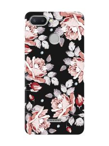 Матовий чорний чохол на Xiaomi Redmi 6 :: Фон Троянди (принт 273)