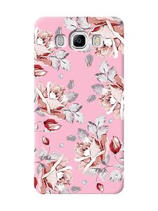 Матовий рожевий чохол на Samsung Galaxy J7(2016) J710 :: Фон Троянди (принт 273)