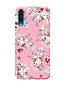 Матовий рожевий чохол на Samsung Galaxy A50 (2019) A505 :: Фон Троянди (принт 273)