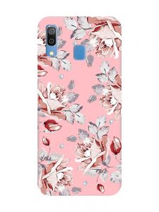 Матовий рожевий чохол на Samsung Galaxy A30 (2019) / A20 (2019) :: Фон Троянди (принт 273)