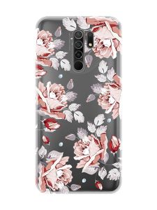 Прозорий чохол на Xiaomi Redmi 9 :: Фон Троянди (принт 273)