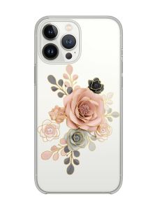 Прозорий чохол із захистом камери на iPhone 14 Pro :: Троянди (принт 275)