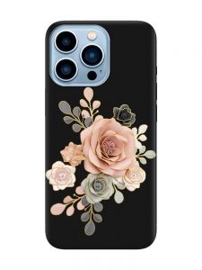 Матовий чорний чохол на Apple iPhone 13 Pro Max :: Троянди (принт 275)