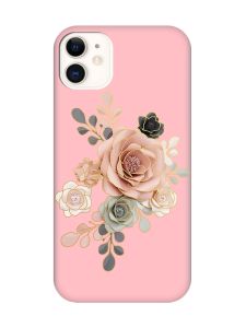 Матовий рожевий чохол на Apple iPhone 11 (6.1) :: Троянди (принт 275)