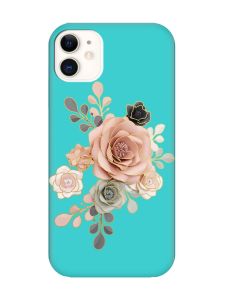 Матовий бірюзовий чохол на Apple iPhone 11 (6.1) :: Троянди (принт 275)