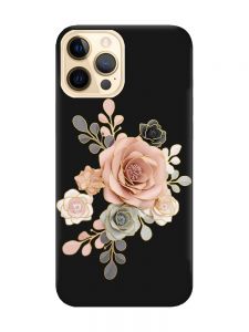 Матовий чорний чохол на Apple iPhone 12 Pro Max :: Троянди (принт 275)